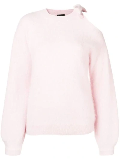 Emporio Armani Bow Knit Jumper In Pink