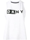 Dkny Logo Tank Top In Grey