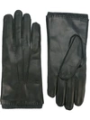 Orciani Leather Gloves In Black