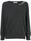 Fabiana Filippi Embellished Fine Knit Sweater - Grey