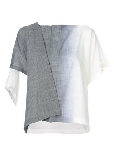 132 5. Issey Miyake Gradient Asymmetric Top - Grey