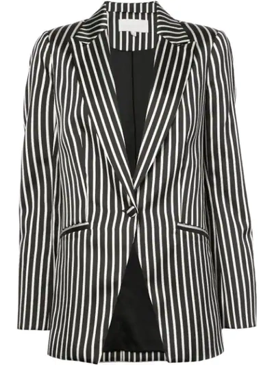 Michelle Mason Striped Print Jacket - Black