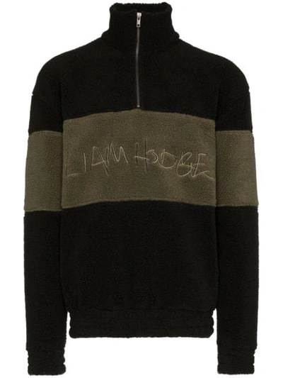 Liam Hodges Hand Written Embroidered Fleece Sweatshirt In Black