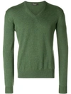 Loro Piana Fine Knit V-neck Sweater - Green