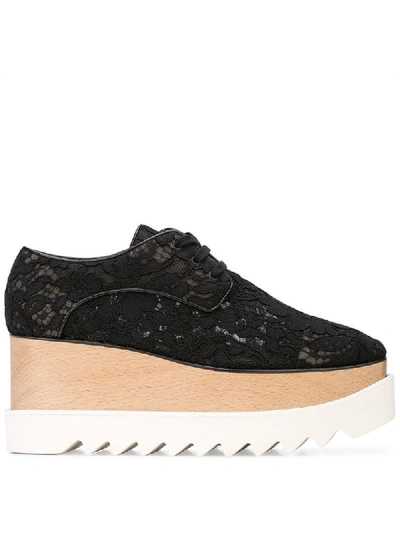 Stella Mccartney Elysse Lace Platform Wedge Sneaker, Black/brown