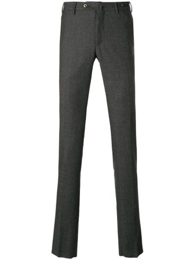 Pt01 Creased Straight Let Trousers In Grey