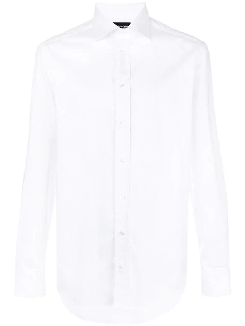 Emporio Armani Classic Button Shirt In White | ModeSens