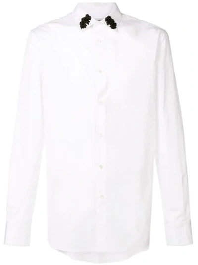 Alexander Mcqueen Embroidered Collar Shirt In White