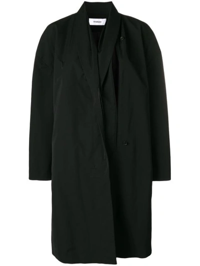 Chalayan Split Front Oversized Coat In Black
