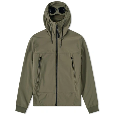 C.p. Company Soft Shell Goggle Jacket In Green