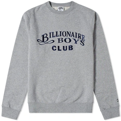 Billionaire Boys Club Embroidered Crew Sweat In Grey