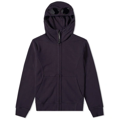 C.p. Company Zip Goggle Hoody In Blue