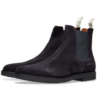 Common Projects Chelsea Boot Suede In Blue