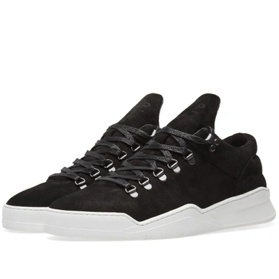 Filling Pieces Mountain Cut Ghost Waxed Suede Sneaker In Black