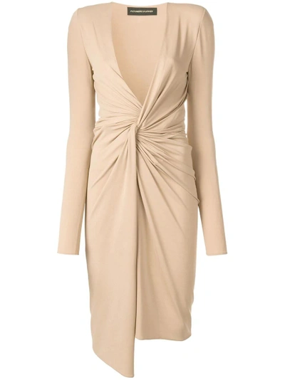 Alexandre Vauthier Neutral Jersey Knot Dress