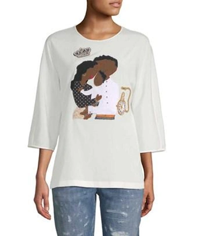 Dolce & Gabbana Family Graphic Embellished Blouse In Nocolor