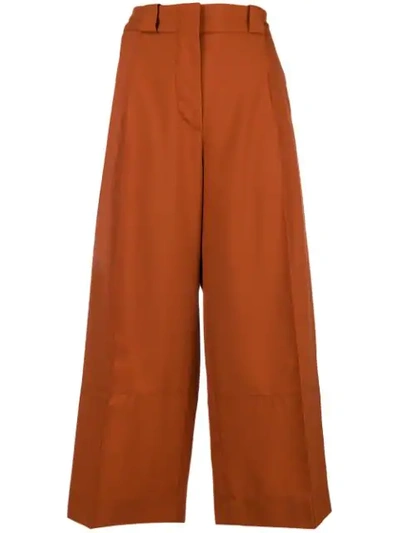 Marni Cropped Wide Leg Trousers In Orange