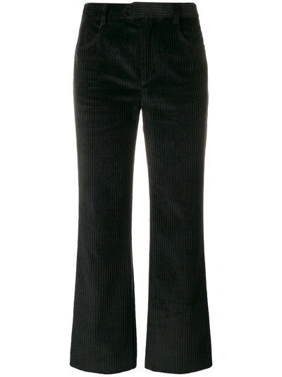 Isabel Marant Corduroy Cropped Trousers - Black