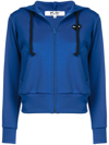 Comme Des Garçons Play Heart Logo-patch Track Jacket In Navy