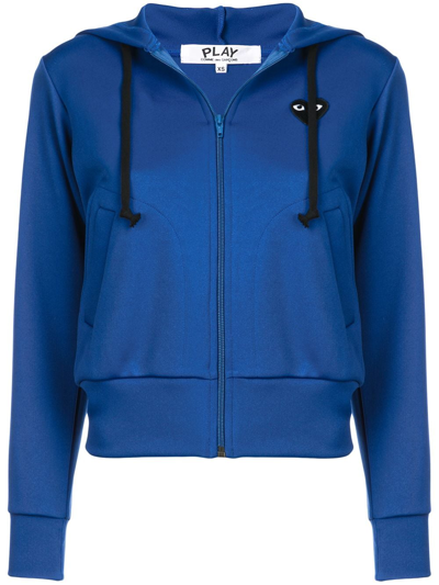 Comme Des Garçons Play Chest Logo Track Jacket In Blue