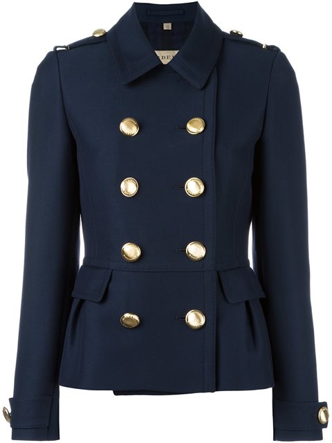 Burberry Double Breasted Military Jacket | ModeSens