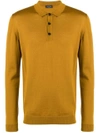 Roberto Collina Long Sleeve Polo Shirt - Yellow & Orange