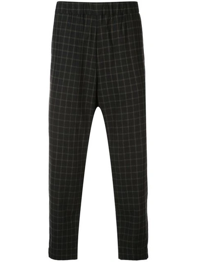 Casey Casey Checked Straight Trousers - Black