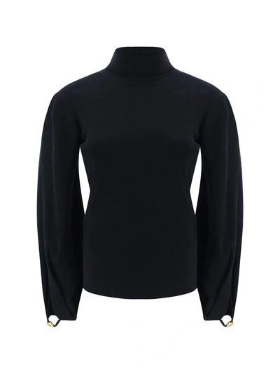Chloé Turtleneck Wool Pullover In Black