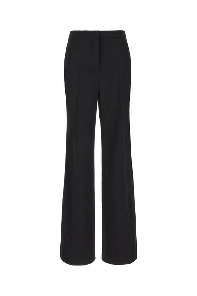 Stella Mccartney Black Flare Pants With Concealed Closure In Stretch Wool Woman