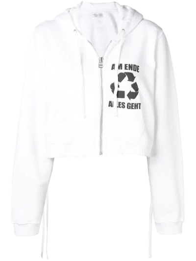 Faith Connexion Cropped Zipped Jacket In White