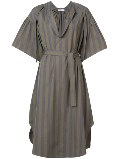 Tome Striped Belted Dress - Green