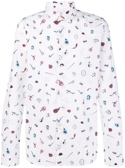 Ps By Paul Smith Ps Paul Smith Hemd Mit Print - Weiss In White