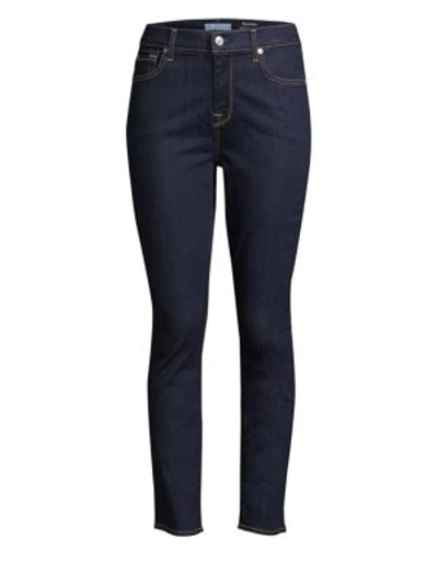 7 For All Mankind B(air) High-rise Ankle Skinny Jeans In Oxford Blue