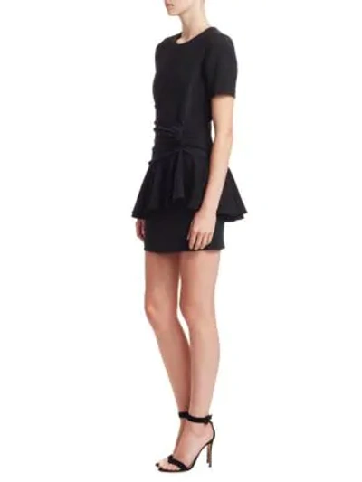 Cinq À Sept Fontaine Crepe Peplum Mini Dress In Black