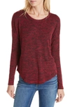 Rag & Bone Hudson Cotton Jersey Long Sleeve Top In Deep Berry