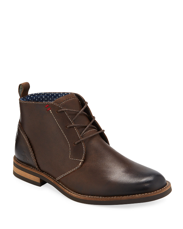 original penguin monty modern leather chukka