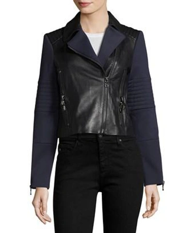 J Brand Aiah Leather Mix Jacket In Nocolor