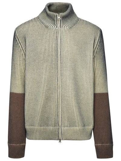 Mm6 Maison Margiela Two-tone Wool Blend Sweater In Grey
