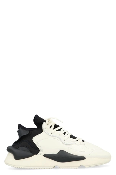 Y-3 Adidas Kaiwa Leather And Fabric Low-top Sneakers In White
