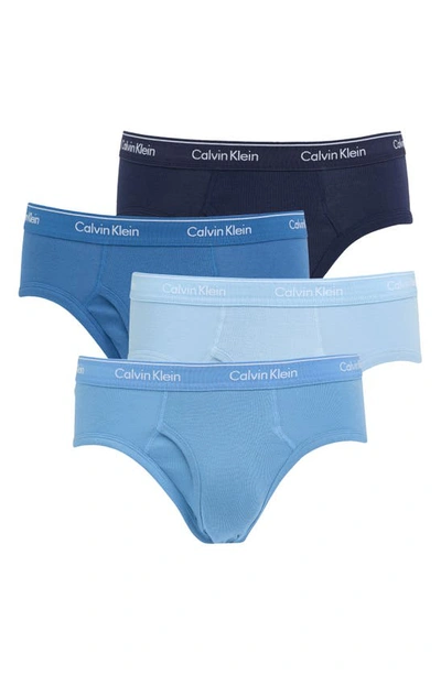 Calvin Klein Low Rise Hip Briefs In Peacoat Blue Multi