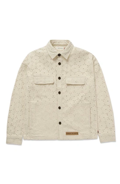 Honor The Gift Legacy Eyelet Embroidered Button-up Shirt In Bone