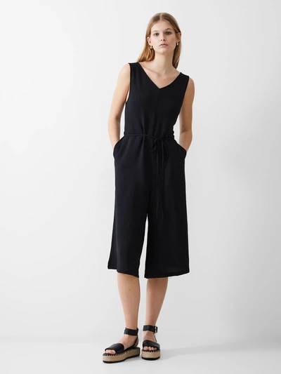 French Connection Culotte Crinkle Jumpsuit Black