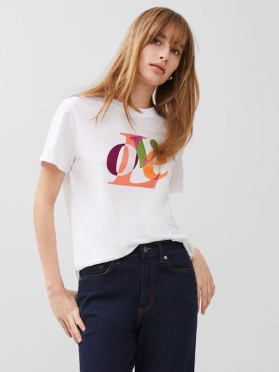 French Connection Love Graphic T Shirt Linen White