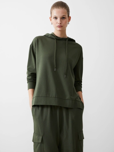 French Connection Overhead Hooded Top Khaki In Green