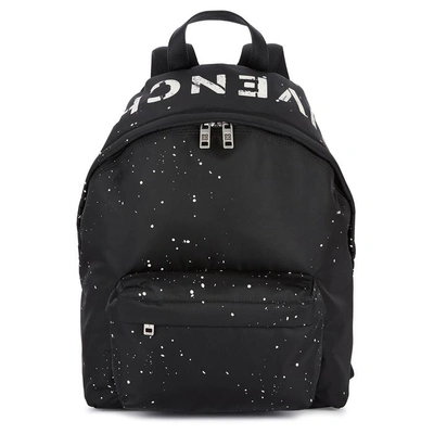 Givenchy Logo Printed & Stencil Nylon Backpack In Black