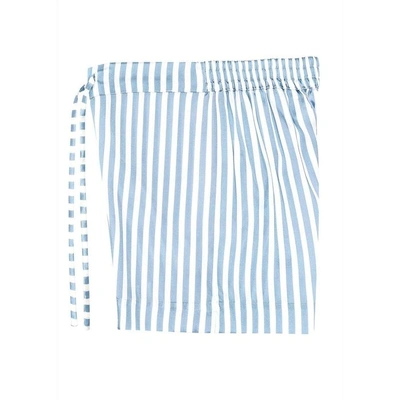 Radice Alexandra Silk Pyjama In Candy Blue Stripes - Short