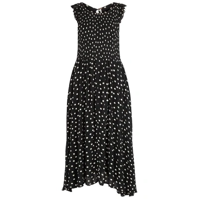 Free People Chambray Butterflies Printed Midi Dress In Black And White