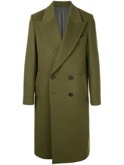 Wooyoungmi Olive Double-breasted Wool-blend Coat In Green