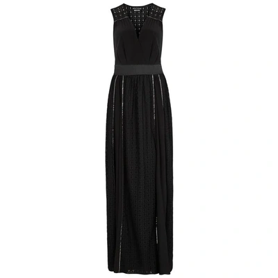 Boutique Moschino Black Chain-embellished Lace Gown