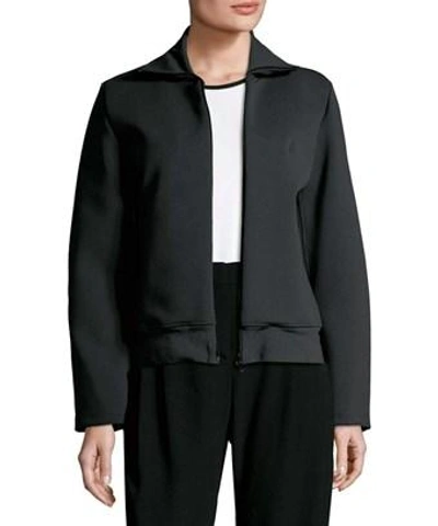 Balenciaga Ribbed Mockneck Jacket In Nocolor